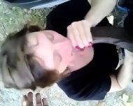 White Nerd Girl Takes Big Black Monster Outdoors