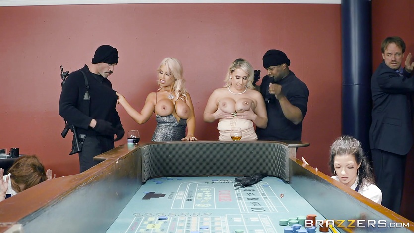 Bridgette B and Nina Kay take out their guns