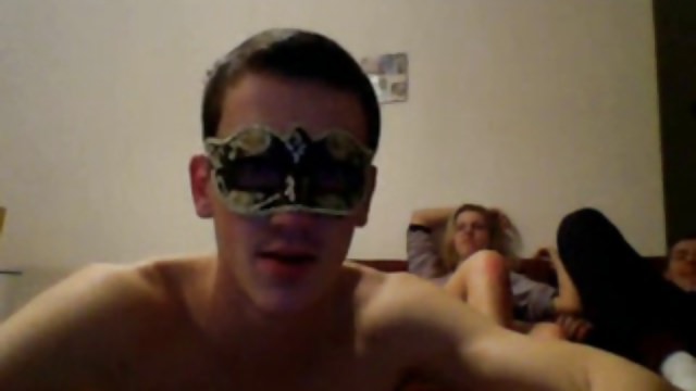 Coeds in hot amateur gangbang