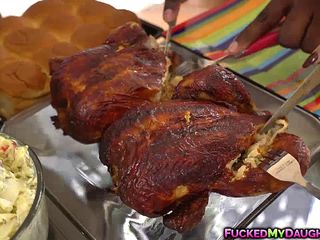 Kendall Wood sucks Jacks big black cock ten feet away